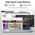 14.1"Laptop Computer Intel Core i7 9850H Atom 3950 Ultra slim Notebook PC 12GB RAM 1TB 2TB SSD Office Study 1920*1080 Windows 11