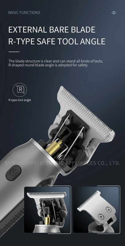 Kemei Professional Hair Clipper Electric Clippers New Electric Men Retro Head Carving Oil Head Trimmer Electric Shaver km-1757