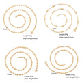 XP Jewelry -- 45 cm x 3 mm 18 k Gold Plated Beads Chains Necklaces for Women Men Matching Pendants