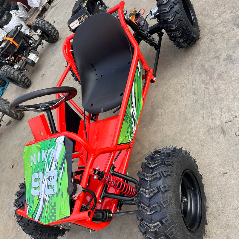 Steering wheel kart beach bike with differential, electric start, reverse, 212 engine karting 8-inch 10 inch tires