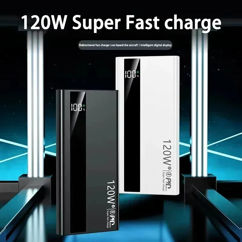Lenovo 500000mAh 3C High Capacity PowerBank 120W Super Fast Charging Digital Display Portable External Battery For Xiaomi iPhone