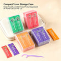 4 Fruit Flavors Individually Wrapped Dental Floss Picks, Mint Strawberry Orange Grape Disposable Floss Sticks, Smooth Flexible