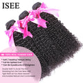 ISEE HAIR Mongolian Kinky Curly Hair Bundles 100% Human Hair Extensions Nature Color Buy 1/3/4 Bundles Thick Kinky Curly Bundles