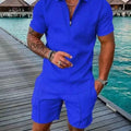 Men's Fashion Casual Light Luxury Striped POLO Shirt Set | SAMAG