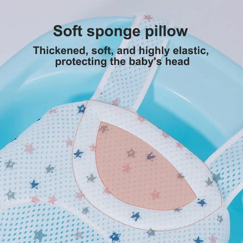 Adjustable Anti-Slip Bathing Mat for Babies Child-Friendly Sitting and Lying Bath Net Baby Bathing Stand Floating Pad