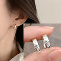VENTFILLE 925 Sterling Silver CZ Star Moon Asymmetric Hoop Earrings for Women Girls Gold Silver Color Party Jewelry Gifts