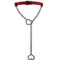 Heart Slip Chain Necklace Black leather Choker Collar For Women Goth Accessories  Punk Gothic Jewelry