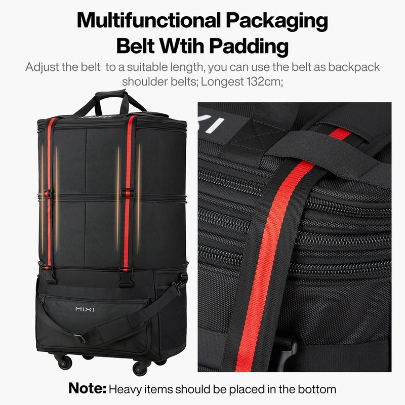 Mixi Expandable Large Capacity Foldable Travel Bag With Rolling Wheels Luggage Bag Duffel Bag M3015