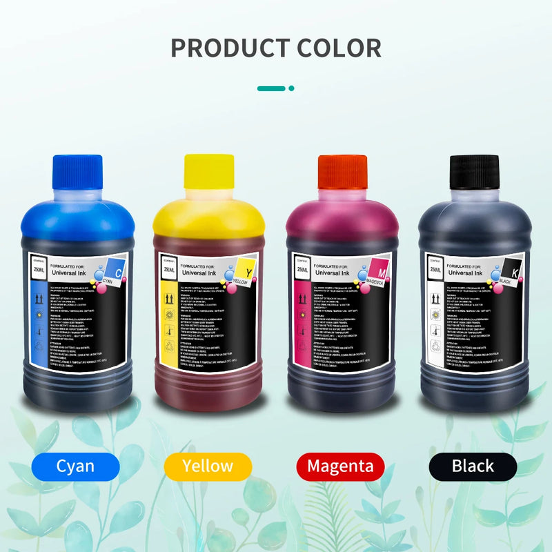 Universal Printer Ink Dye Refill Kit For Canon HP Epson 301 302 304 305 Cartridge deskjet Ecotank compatible inks