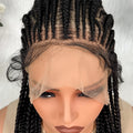 KIMA Lace Front Cornrow Box Braided Wig Synthetic Knotless Braids Wig With Baby Hair Heat Resistant Fiber Braiding Wigs For Afri