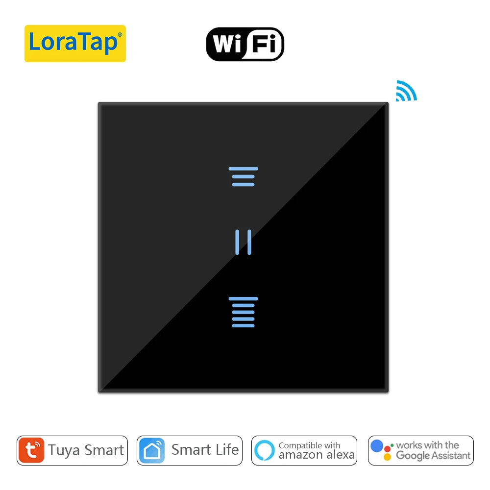 LoraTap Tuya Smart Life WiFi Curtains Blinds Switch Roller Shutters Motor Switch Backlight Style Google Home Alexa Voice Control
