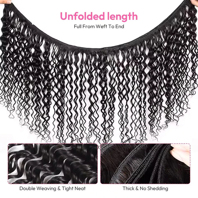 12A Natural Color Loose Deep Wave Human Hair Bundles And Weaves Unprocessed Brazilian Human Hair Weave Bundles 1/3/4PCS Raw Hair Bundles Weave Extensions Hair Extensions Materials For Women Natural Black Soft Silky Hair Loose
