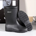 Summer Short Young Men's Rain Boots Motorcycle Gum Fashion Adult On Offer Gumboots Plastic Waterproof and Non-slip Male Shoes