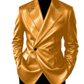 Men's Leather Blazer Slim Fit Faux Suit Jacket Formal - View 9 | SAMAG