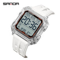 SANDA Quality Brand Military Digital Wristwatch For Men Led Display Complete Stopwatch Waterproof Daily Electronic Male 6377