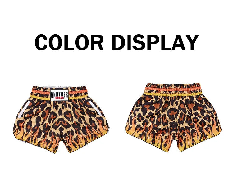 TopFight 2026 Large XXXL Leopard Pattern Boxing Shorts High Waist Muay Thai Pants for Men Women