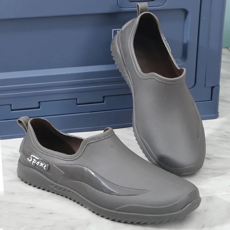 Slip-on Round Toe Silicone Male Shoes Non Garden 2025 Rubber Plastic Offer Galoshes for City Fishing Outdoor Men's Rain Boots