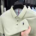 100% pure cotton high - end brand men's short sleeve polo shirt summer fashion original pony embroidery - View 10 | SAMAG