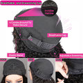 300 Density Burmese Curly Half Wig 100% Human Hair Glueless Ready to Wear Seamless Clip Ins 3 IN 1 Half Wig With Drawstring