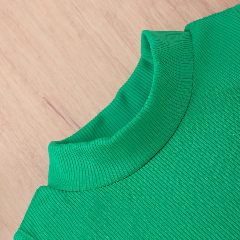 Girls Summer Fashion Set Green Sleeveless High Collar - View 4 | SAMAG