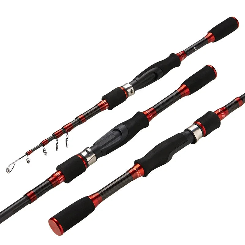 DEUKIO 1.8/2.1/2.4M Fishing Rod Reel Set Ultralight Carbon Fiber Rod and 5.2:1 Gear Ratio Reel Travel Sea Freshwater Fishing Set