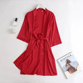 Women Wedding White Bride Robe Morning Gown 3/4 Sleeve | SAMAG