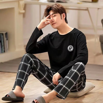 2-Piece New Spring And Fall Men's Pajamas Set Boys Soft | SAMAG
