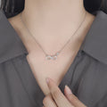 925 Silver 18k Gold Plated Necklace Single Sparkling Zircon Clavicle Chain for Women Wedding Jewelry collares