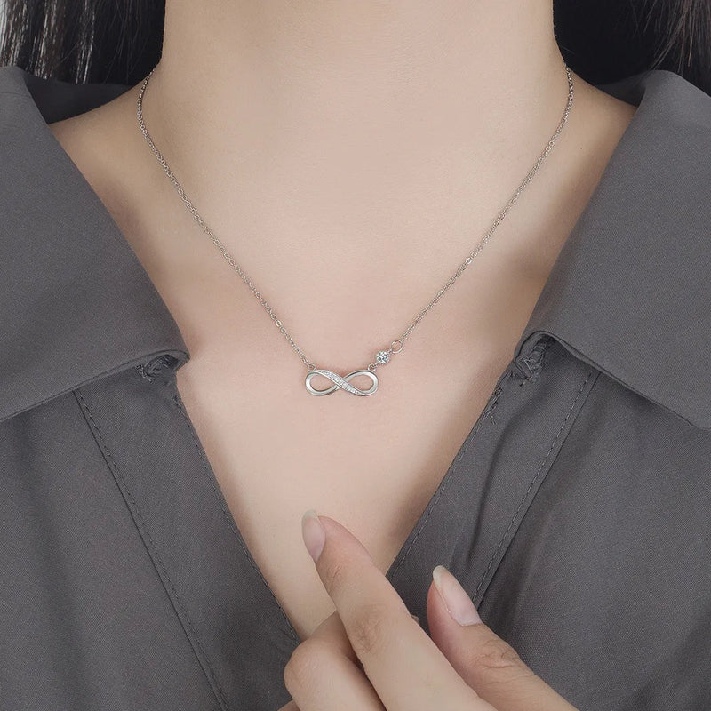 925 Silver 18k Gold Plated Necklace Single Sparkling Zircon Clavicle Chain for Women Wedding Jewelry collares