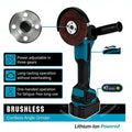 Makita DGA404 4 - Speed Brushless Angle Grinder 18V LXT Cordless Power Tool for 100mm/125mm Cutting - View 3 | SAMAG