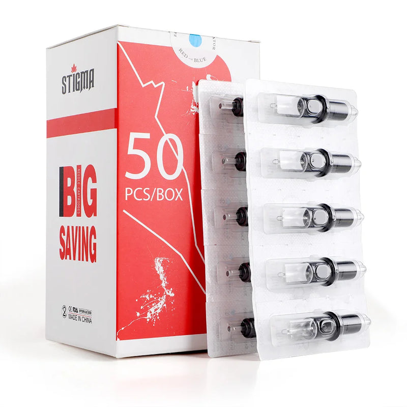 STIGMA 50PCS Mixed Professional Tattoo Cartridge Needles with Membrane Safety Cartridges Disposable Tattoo Needle