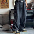 Baggy Jeans Trousers Male Denim Pants Black Wide Leg | SAMAG