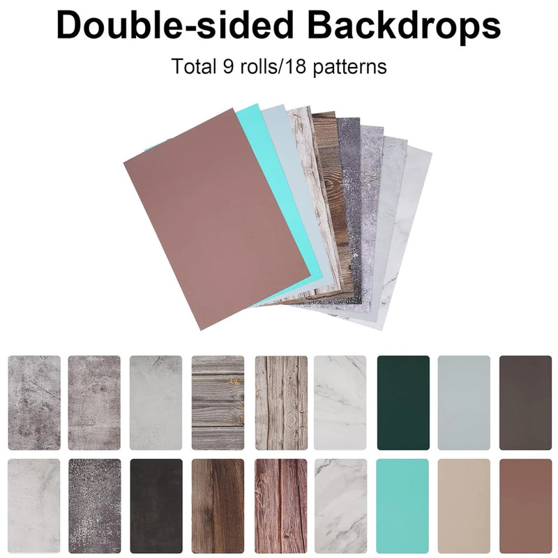 Selens Background Paper Double-Sided Product Photography Backdrops Photo Studio Kits Props  for Food/Makeup/Jewelry/Christmas