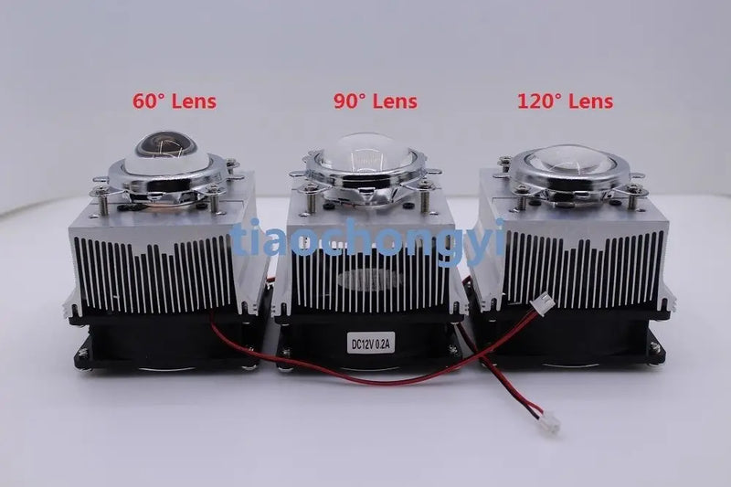100W LED Aluminium Heat Sink Cooling Fan+60degree 90degree 120degree44mm Lens + Reflector Brack