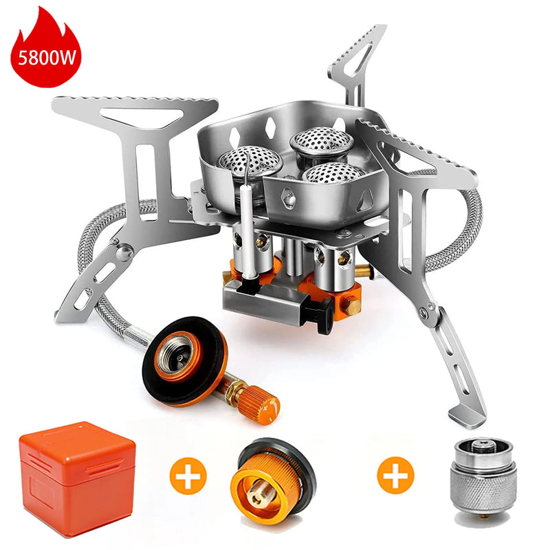 3500/5800W Big Power Gas Stove Camping BBQ Picnic Burner Portable Outdoor Windproof Fishing Hiking Heating Stove Wholesale