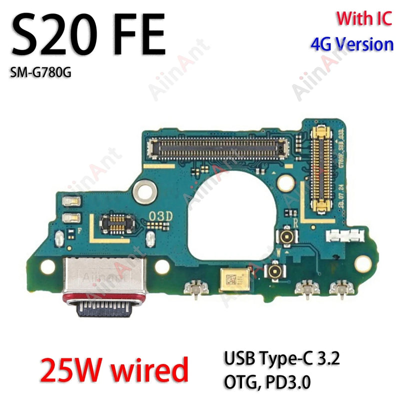 USB Mic Board Dock Charger Connector Charging Port Flex Cable For Samsung Galaxy S25 S24 S23 S21 S20 FE G781W G990W S721W S711W