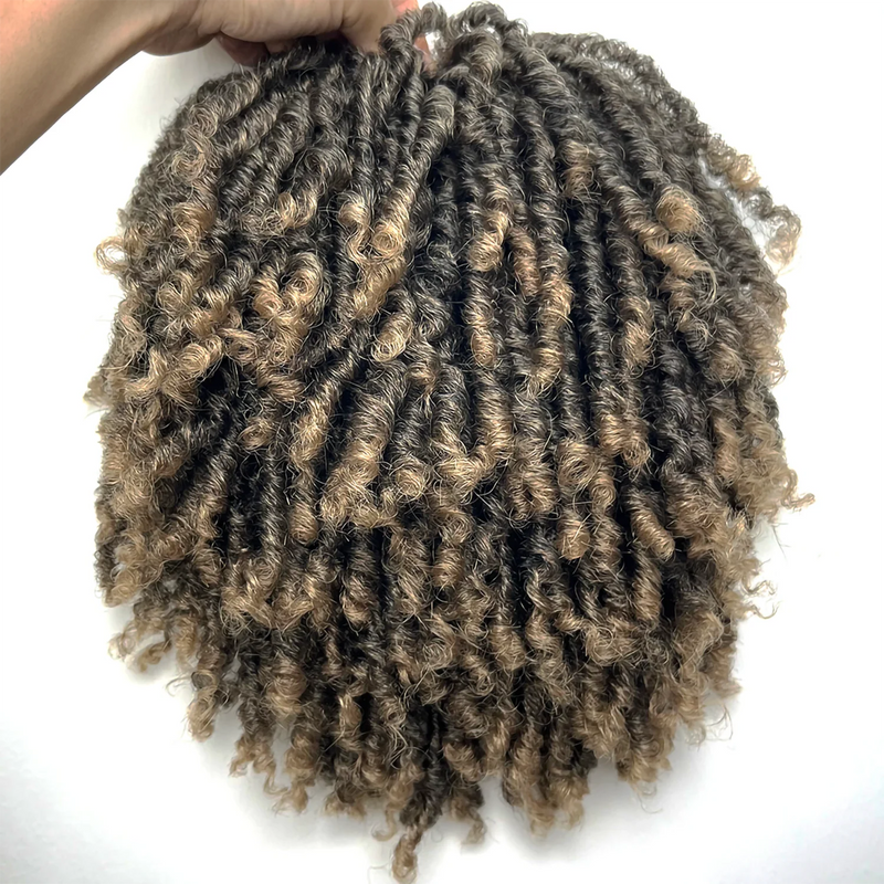 Synthetic Dreadlock Braided Half Wig Black Brown Blonde Grey Soft Faux Locs Natural Style Cosplay Costume Party Daily Anime Wigs