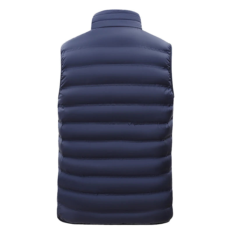 Men Autumn Casual Sleeveless Vests Jacket Mens Winter Warm Thicken Waistcoat  Men Fashion Waterproof Outwear Vest Jackets Male