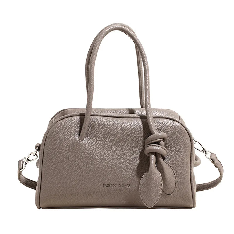 Women Boston Bag Large Capacity PU Leather Handbag Soft Casual Shoulder Bag Chic Daily Commuter Crossbody Tote Purse