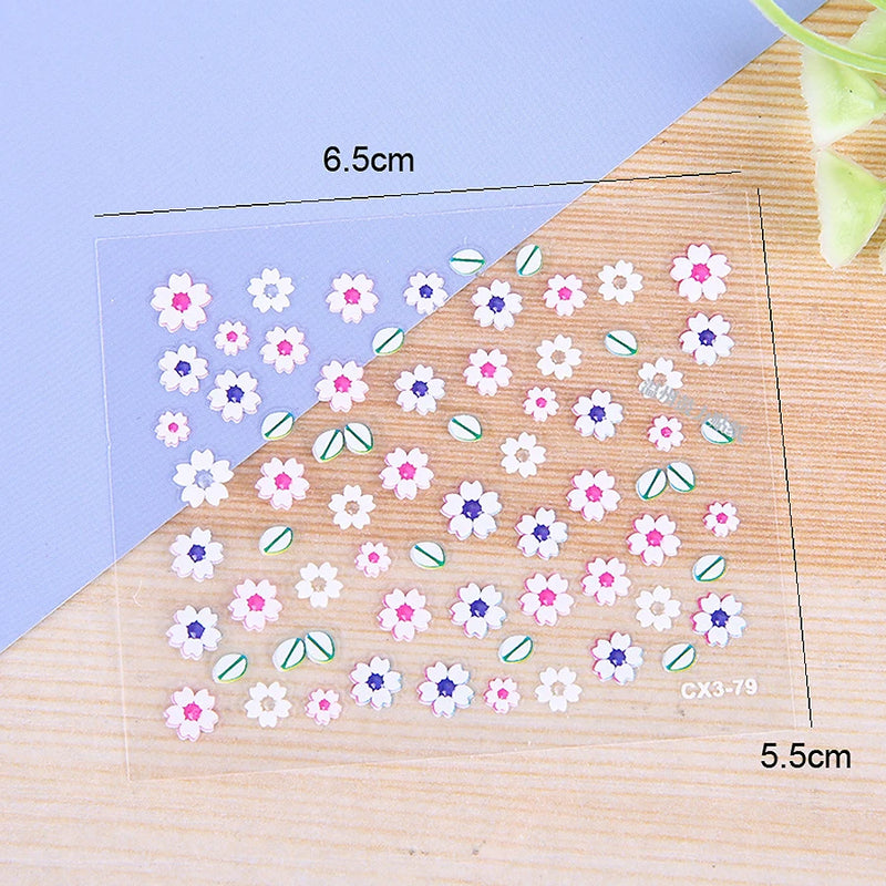 10Pcs Nail Art Transfer Stickers 3D Design Manicure Tips Decals Decorations Sheet for DIY Nail Art