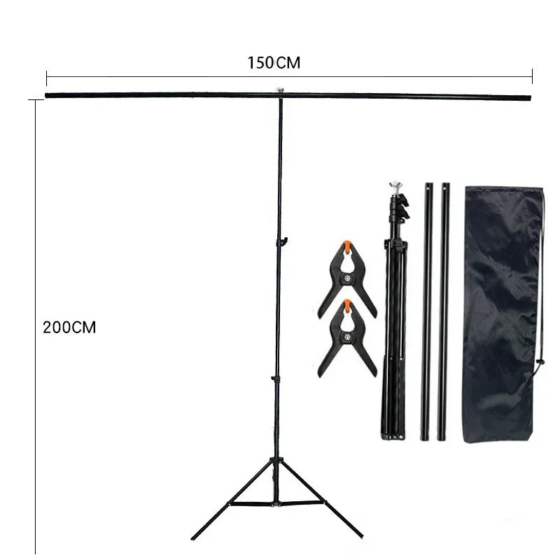 T-Shape Backdrop Stand Kit with Background Cloth Video Chroma Key Green Screen Frame Stand For Photography Photo Studio Props