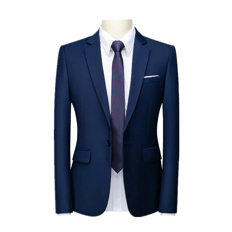 22 Color Men's Suit Jacket, Single Button V-neck Dress Coat Black Blue Red Slim Blazer Asian Size Terno Masculino, M-5XL 6XL