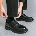 2025 New British-style Black Casual Leather Shoes for Men's Business Formal Wear Large-sized Work Shoes Trendy Size 48