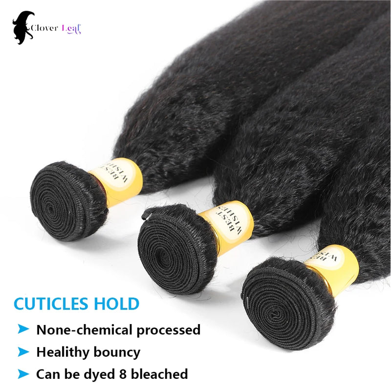 24 24 24 inches Kinky Straight Bundles Natural Yaki Straight Bundles 100% Human Hair Brazilian Hair Weave Bundles Remy Hair
