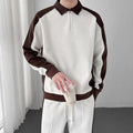 Spring Autumn Korean Fashion Patchwork Sweatshirt Elastic Casual Sweatpants Set Men Loose Comfortable Sporty - View 6 | SAMAG