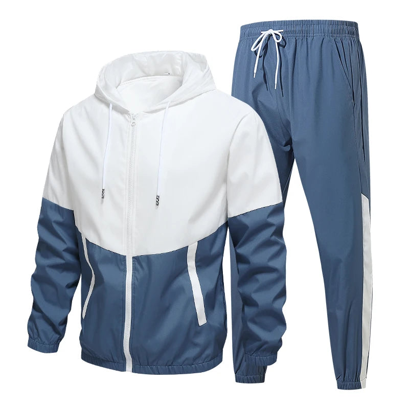 Spring and Autumn Men's Hooded Sports Leisure 2 - piece Sets New Fashion Jacket and Pants Hip Hop Casual - View 10 | SAMAG