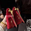 Red Bottom Metal Wand Sexy Sword Pointed Toe Thin Heel Evening Single High Heel Printed Bottom Comfortable Wear Ultra High Heels
