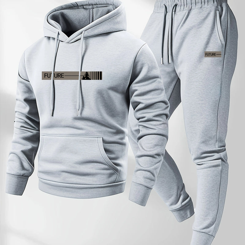 Men's two - piece set casual long - sleeved hooded sweatshirt and sports pants outfit suitable for winter - View 5 | SAMAG
