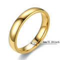 With 18K Stamp Never Fading 4mm Minimalist Fine 18K Gold Filled Rings Wedding Band Gift Jewelry for Women Men Couple Rings