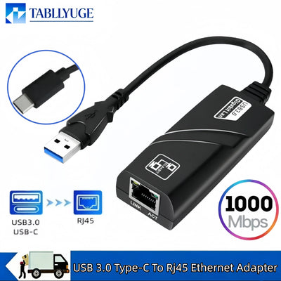 USB 3.0 wired network card to RJ45 Type - C to LAN Ethernet adapter for PC Laptop MacBook Windows | SAMAG